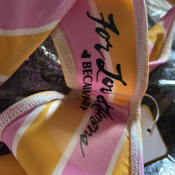 NWT FOR LOVE & LEMONS seaside stripe bikini bottoms size large - Picture 10 of 10